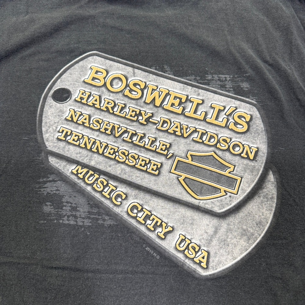 Harley-Davidson Firefighter Shirt Men L Nashville TN 2010 Boswell's Motorcycle